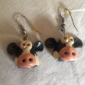 HAND MADE Cow Earrings set